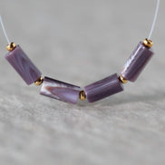 Natural Wampum Quahog Shell Tube Beads Smooth 4x8mm Natural Purple Shell Accent for DIY Jewelry Making