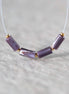 Natural Wampum Quahog Shell Tube Beads Smooth 4x8mm Natural Purple Shell Accent for DIY Jewelry Making