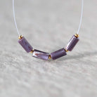 Natural Wampum Quahog Shell Tube Beads Smooth 4x8mm Natural Purple Shell Accent for DIY Jewelry Making