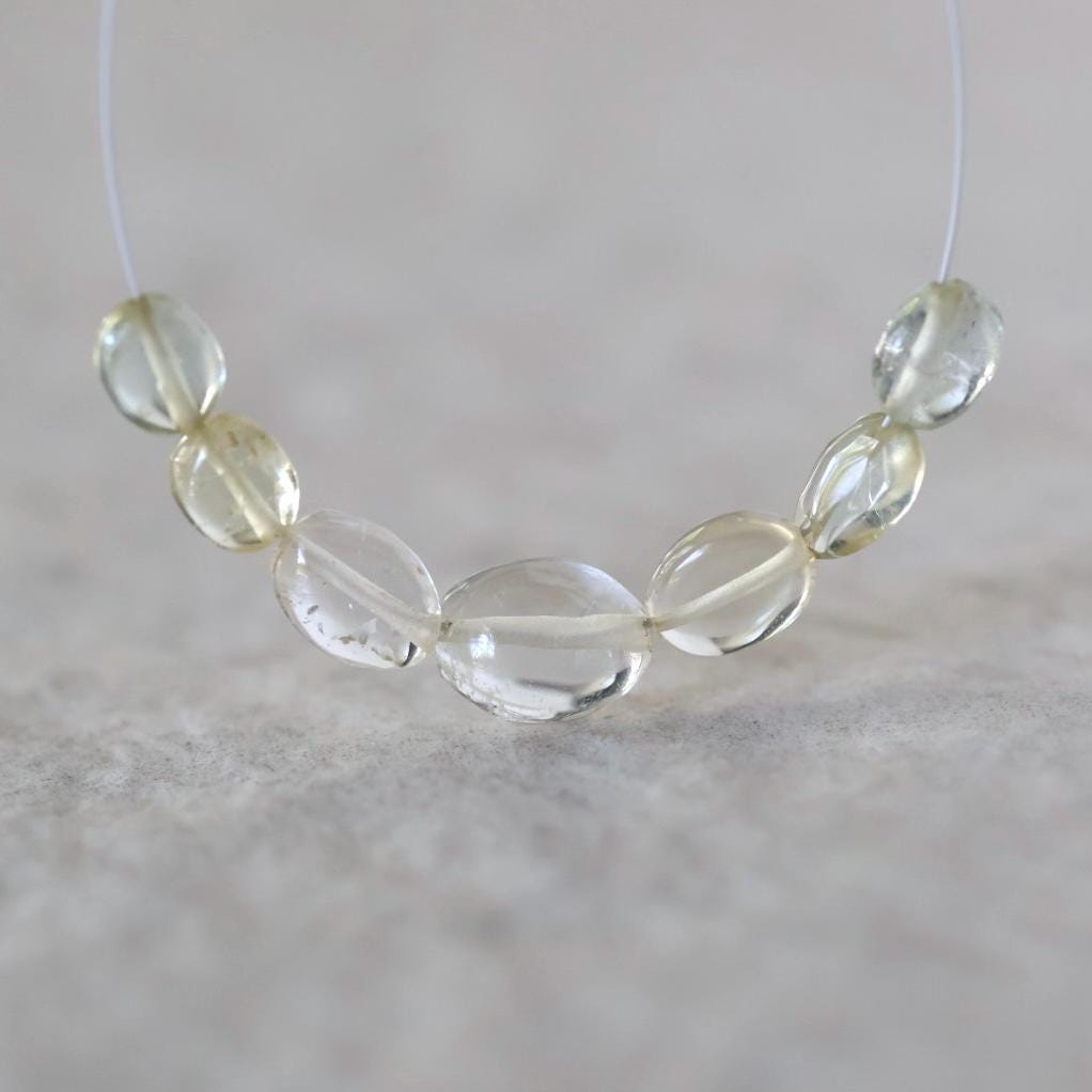 Natural Yellow Aquamarine Oval Beads Smooth 5mm Nuggets Stone Chunk Gemstone Bead Jewelry Making Craft Gift Beads March Birthstone