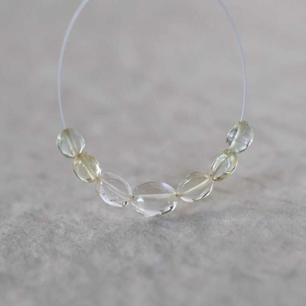 Natural Yellow Aquamarine Oval Beads Smooth 5mm Nuggets Stone Chunk Gemstone Bead Jewelry Making Craft Gift Beads March Birthstone