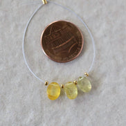 Natural Yellow Sapphire Beads Briolettes Oval Faceted 3 Pcs 5x7mm Faceted Drops Genuine Gemstone for DIY Jewelry Making Earrings Pendant
