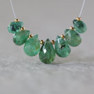 Natural Zambian Emerald Heart Bead Faceted 8mm Briolette Stone Gemstone Bead for DIY Jewelry Making Gift Beads May Birthstone