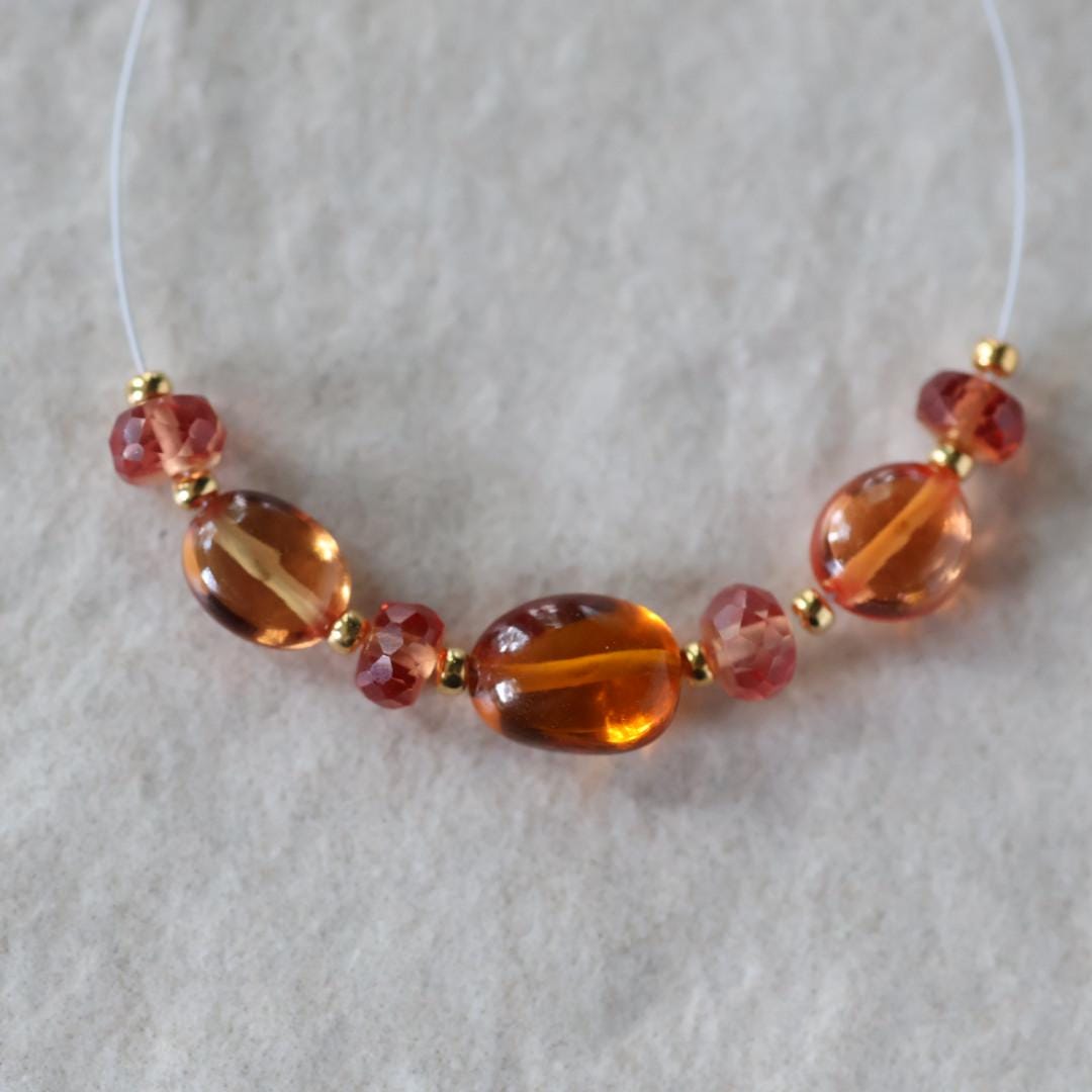 Orange Padparadscha Sapphire Beads Ival Smooth Faceted Rondelle Gemstone for DIY Jewelry Making Supplies