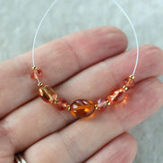 Orange Padparadscha Sapphire Beads Ival Smooth Faceted Rondelle Gemstone for DIY Jewelry Making Supplies