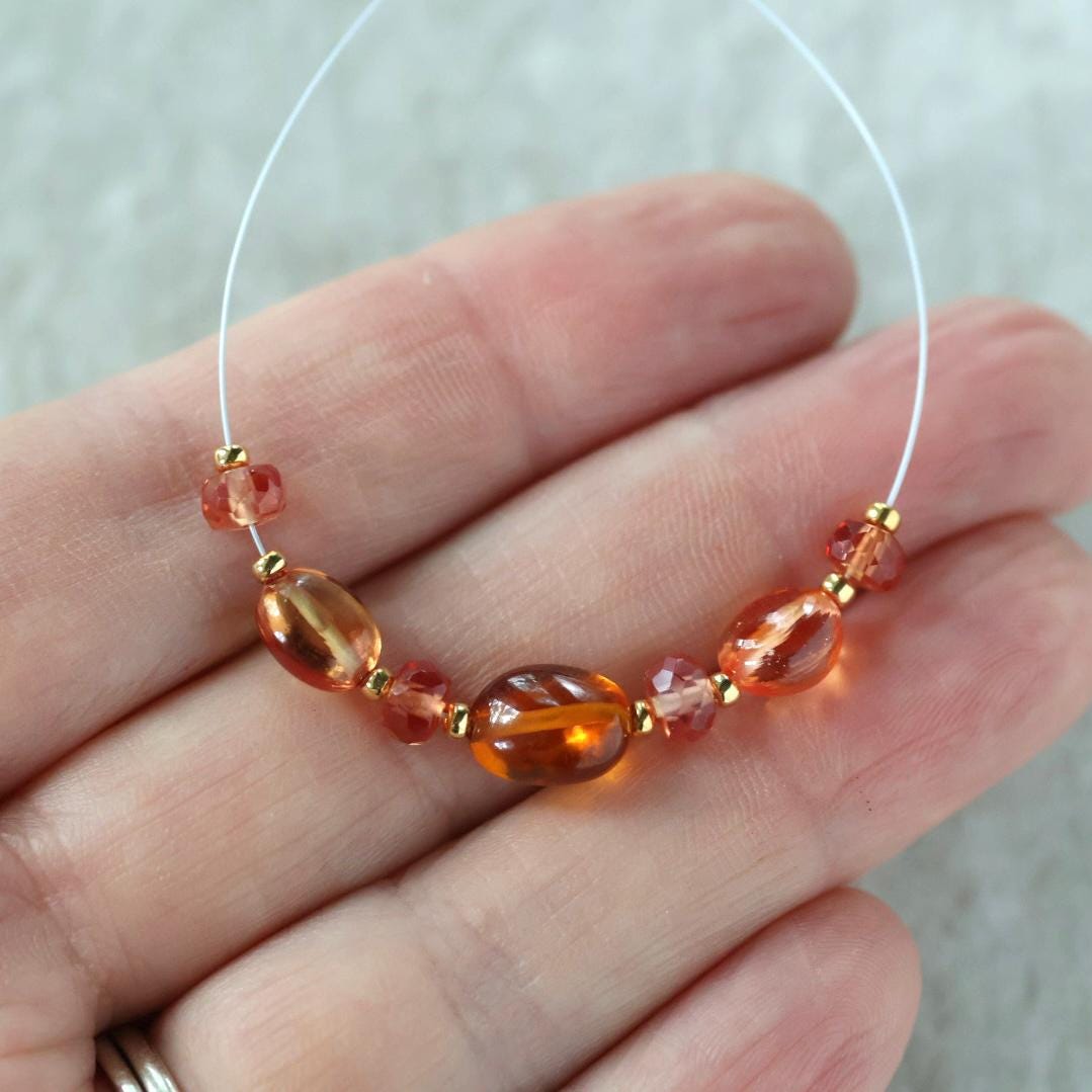 Orange Padparadscha Sapphire Beads Ival Smooth Faceted Rondelle Gemstone for DIY Jewelry Making Supplies