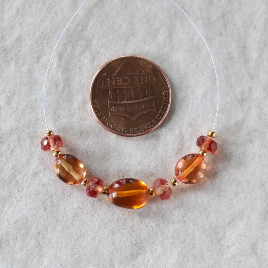 Orange Padparadscha Sapphire Beads Ival Smooth Faceted Rondelle Gemstone for DIY Jewelry Making Supplies