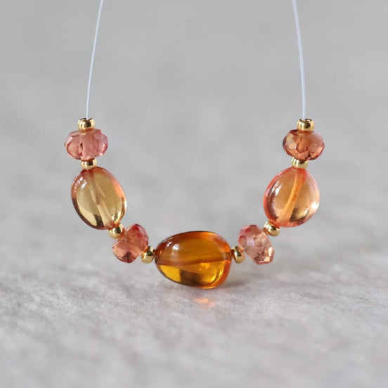 Orange Padparadscha Sapphire Beads Ival Smooth Faceted Rondelle Gemstone for DIY Jewelry Making Supplies