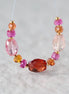 Padparadscha Sapphire Beads Oval Faceted Rondelle Pink Orange Gemstone for DIY Jewelry Making Supplies Necklace