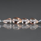 Peach Sapphire Teardrop Beads Smooth 4 PCs Genuine Gemstone Beads Jewelry Making Beading Craft Gift September Birthstone