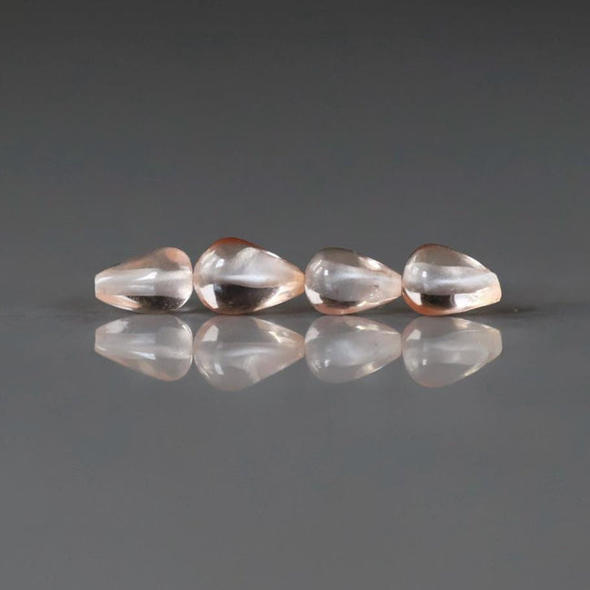 Peach Sapphire Teardrop Beads Smooth 4 PCs Genuine Gemstone Beads Jewelry Making Beading Craft Gift September Birthstone