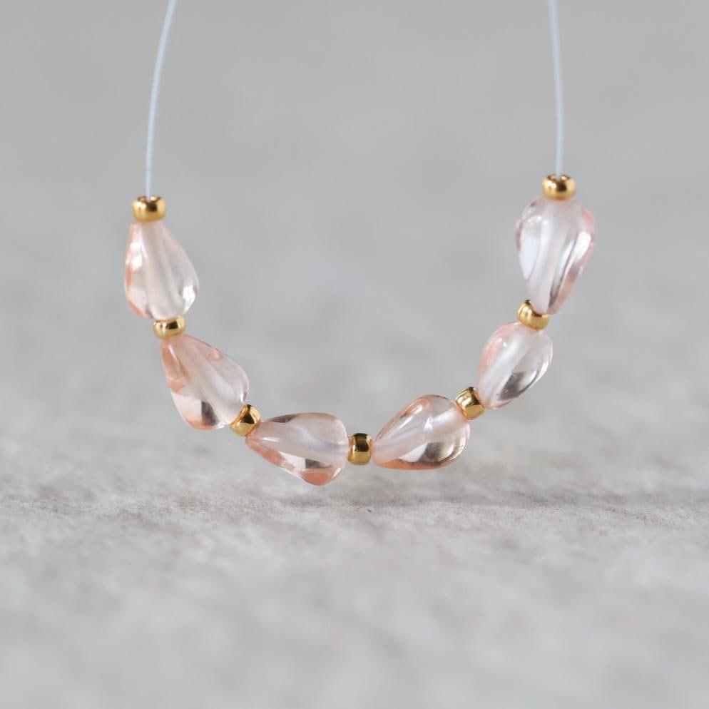 Peach Sapphire Teardrop Beads Smooth 6 PCs Genuine Gemstone Beads Jewelry Making Beading Craft Gift September Birthstone