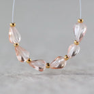 Peach Sapphire Teardrop Beads Smooth 6 PCs Genuine Gemstone Beads Jewelry Making Beading Craft Gift September Birthstone