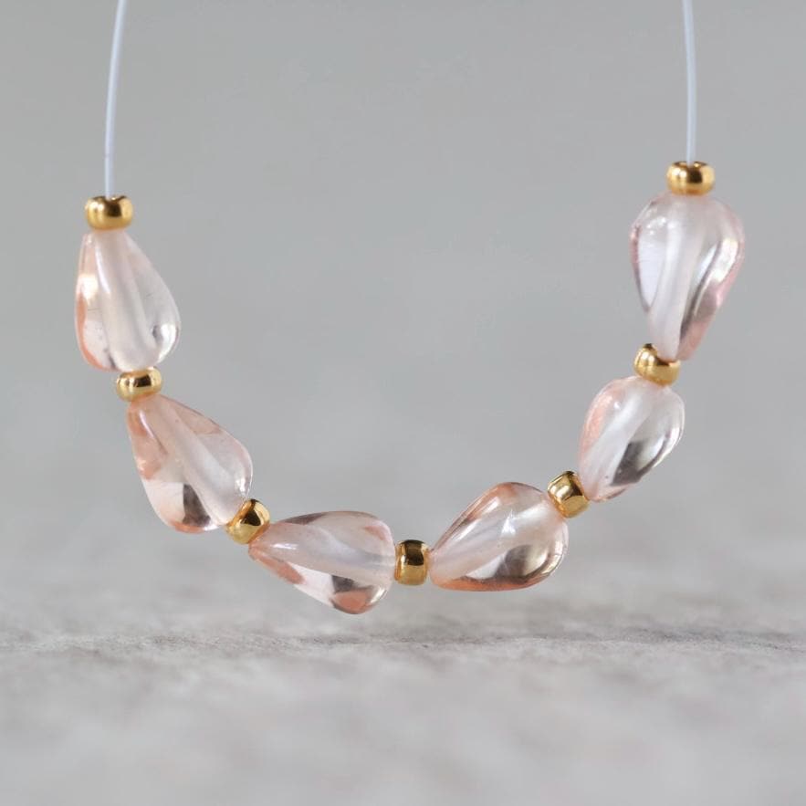 Peach Sapphire Teardrop Beads Smooth 6 PCs Genuine Gemstone Beads Jewelry Making Beading Craft Gift September Birthstone