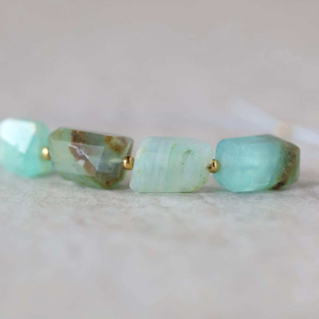 Peruvian Green Opal Nugget Beads Freeform Chunks 4 Pcs Opal Genuine Gemstone Beads Natural Opal for Jewelry Making Beading Craft Gift Beads