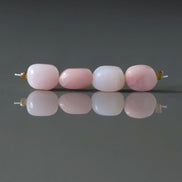 Peruvian Pink Opal Oval Beads Nuggets Freeform Chunks 4 Pcs Opal Genuine Gemstone for Jewelry Making Beading Craft Gift Beads
