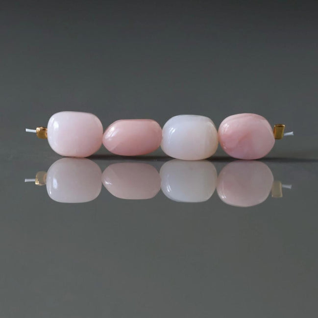 Peruvian Pink Opal Beads – Smooth Oval Natural Gemstone