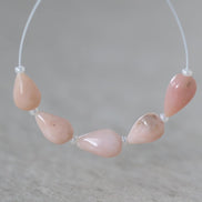 Peruvian Pink Opal Beads Smooth Teardrops 5 Pcs Opal Natural Gemstone for DIY Jewelry Making Supplies Earrings