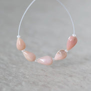 Peruvian Pink Opal Beads Smooth Teardrops 5 Pcs Opal Natural Gemstone for DIY Jewelry Making Supplies Earrings