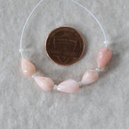 Peruvian Pink Opal Beads Smooth Teardrops 5 Pcs Opal Natural Gemstone for DIY Jewelry Making Supplies Earrings