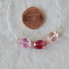 Pink Peach Padparadscha Sapphire Oval Beads Faceted 3 PCs 6x7-8mm Gemstone Beads for DIY Jewelry Making Supplies September Birthstone