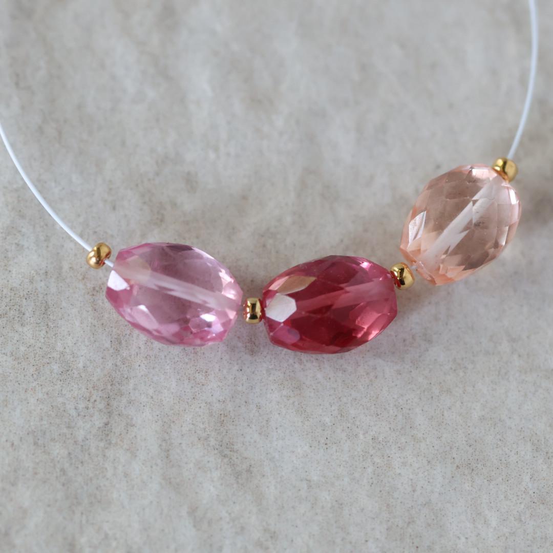 Pink Peach Padparadscha Sapphire Oval Beads Faceted 3 PCs 6x7-8mm Gemstone Beads for DIY Jewelry Making Supplies September Birthstone
