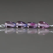 Pink Purple Sapphire Teardrop Beads Smooth 4 PCs Genuine Gemstone Beads Jewelry Making Beading Craft Gift September Birthstone