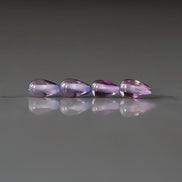 Pink Purple Sapphire Teardrop Beads Smooth 4 PCs Genuine Gemstone Beads Jewelry Making Beading Craft Gift September Birthstone