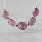 Pink Sapphire Bead Oval Smooth 5-7mm Nugget Stone Chunk Natural Gemstone for DIY Jewelry Making Supplies