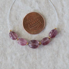 Pink Sapphire Bead Oval Smooth 5-7mm Nugget Stone Chunk Natural Gemstone for DIY Jewelry Making Supplies
