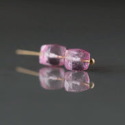 Pink Topaz Faceted Cube Beads Transparent Sparkly Gemstone Beads for Jewelry Making DIY Earrings Pendants December Birthstone