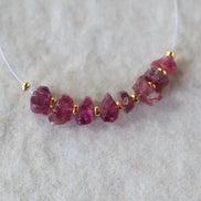Pink Tourmaline Beads Raw Rough Nuggets 8 PCs Genuine Gemstone Beads DIY Jewelry Making Gift October Birthstone