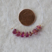 Pink Tourmaline Beads Raw Rough Nuggets 8 PCs Genuine Gemstone Beads DIY Jewelry Making Gift October Birthstone
