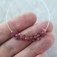 Pink Tourmaline Beads Raw Rough Nuggets 8 PCs Genuine Gemstone Beads DIY Jewelry Making Gift October Birthstone