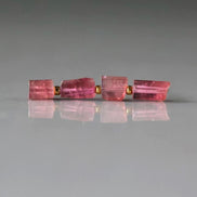 Pink Tourmaline Tube Beads Sticks 4 PCs Genuine Gemstone Beads DIY Jewelry Making Gift October Birthstone