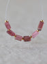 Pink Tourmaline Tube Beads Sticks 6 PCs Natural Gemstone for DIY Jewelry Making Supplies Earrings