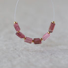 Pink Tourmaline Tube Beads Sticks 6 PCs Natural Gemstone for DIY Jewelry Making Supplies Earrings