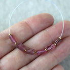 Pink Tourmaline Tube Beads Sticks 6 PCs Natural Gemstone for DIY Jewelry Making Supplies Earrings