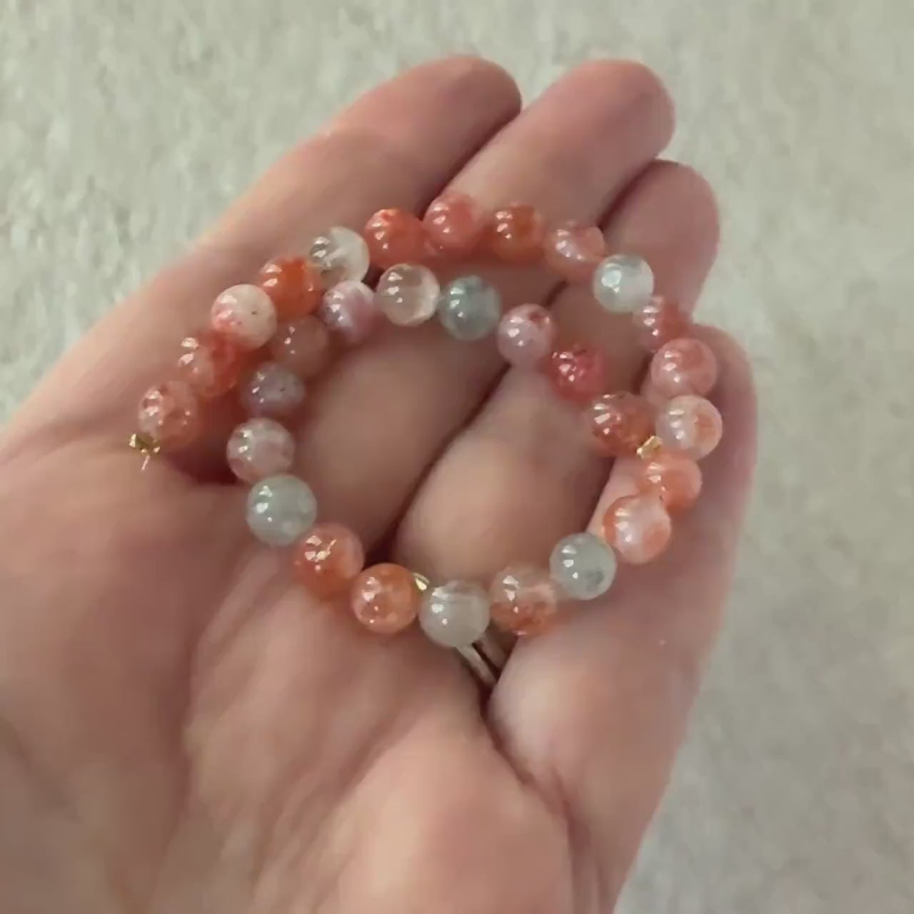 6mm Natural Arusha Sunstone Smooth Beads 7" Orange Gemstone Beads for DIY Jewelry Making
