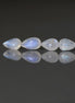Rainbow Moonstone Teardrop Beads - Smooth Drops Natural Gemstone 4 Pcs