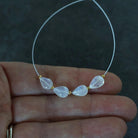 Rainbow Moonstone Teardrop Beads Smooth Oval 4 PCs Natural Gemstone for DIY Jewelry Making