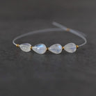 Rainbow Moonstone Teardrop Beads Smooth Oval 4 PCs Natural Gemstone for DIY Jewelry Making