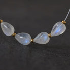 Rainbow Moonstone Teardrop Beads Smooth Oval 4 PCs Natural Gemstone for DIY Jewelry Making