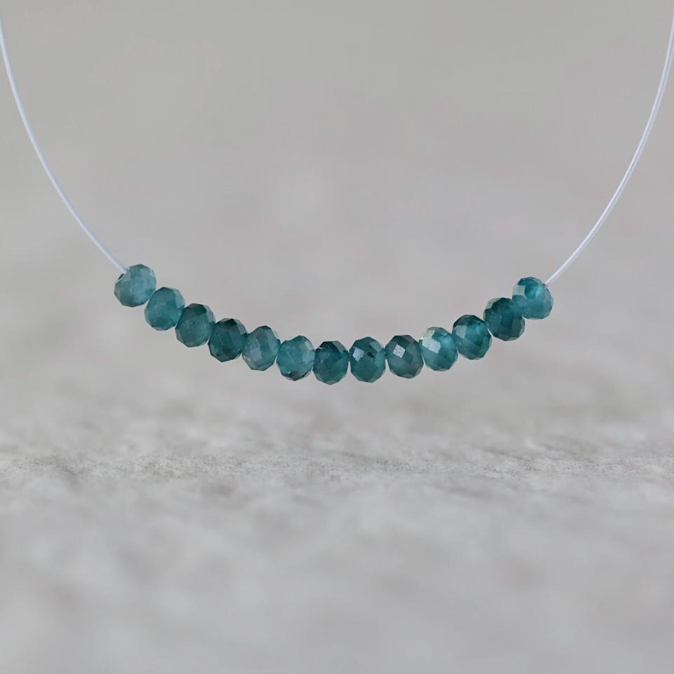 Rare 2.5mm AAA Grandidierite Faceted Beads Rondelle 1" Teal Gemstone for DIY Jewelry Making