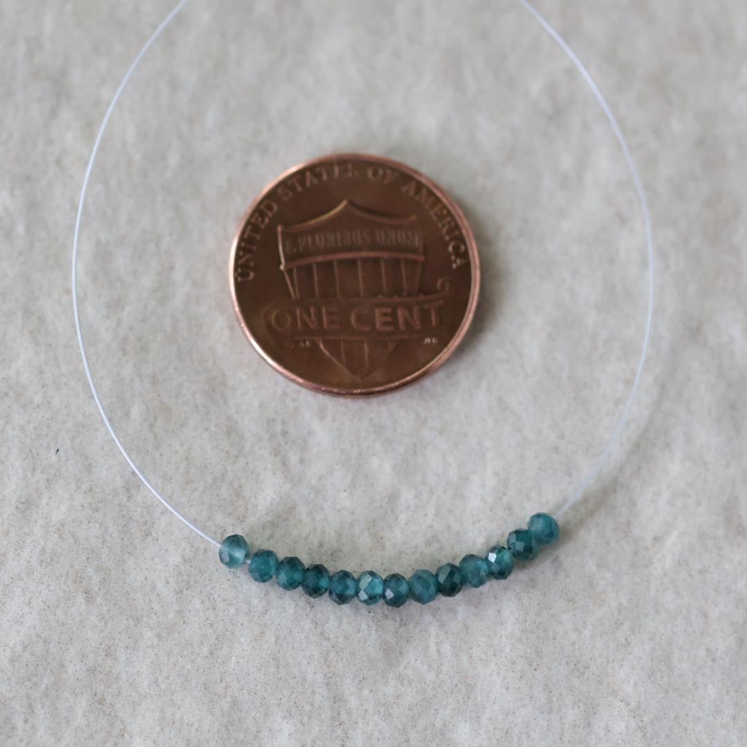 Rare 2.5mm AAA Grandidierite Faceted Beads Rondelle 1" Teal Gemstone for DIY Jewelry Making
