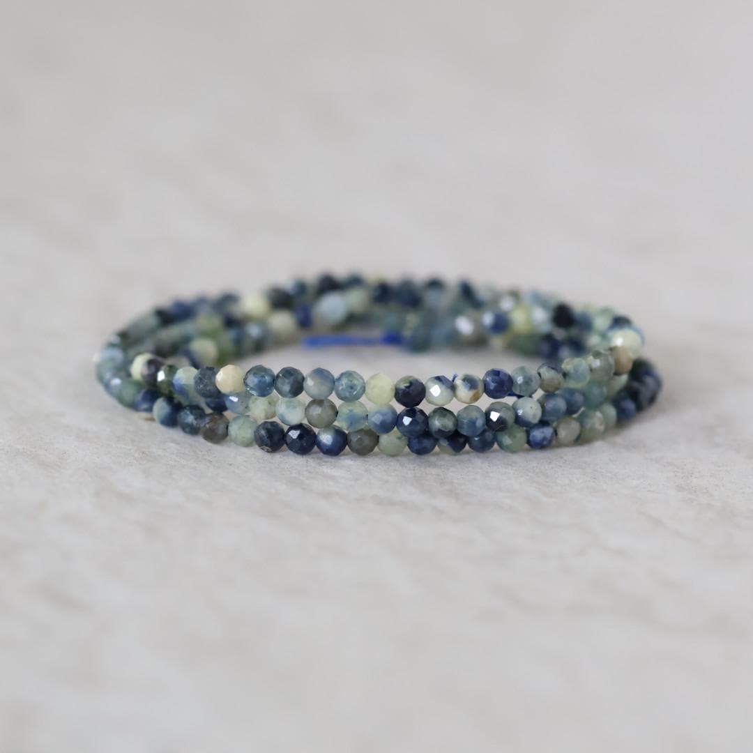 Rare 2.7mm Blue Yellow Sapphire Beads Faceted Round 15" Natural Gemstone for DIY Jewelry Making