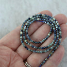 Rare 2.7mm Blue Yellow Sapphire Beads Faceted Round 15" Natural Gemstone for DIY Jewelry Making