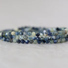 Rare 2.7mm Blue Yellow Sapphire Beads Faceted Round 15" Natural Gemstone for DIY Jewelry Making