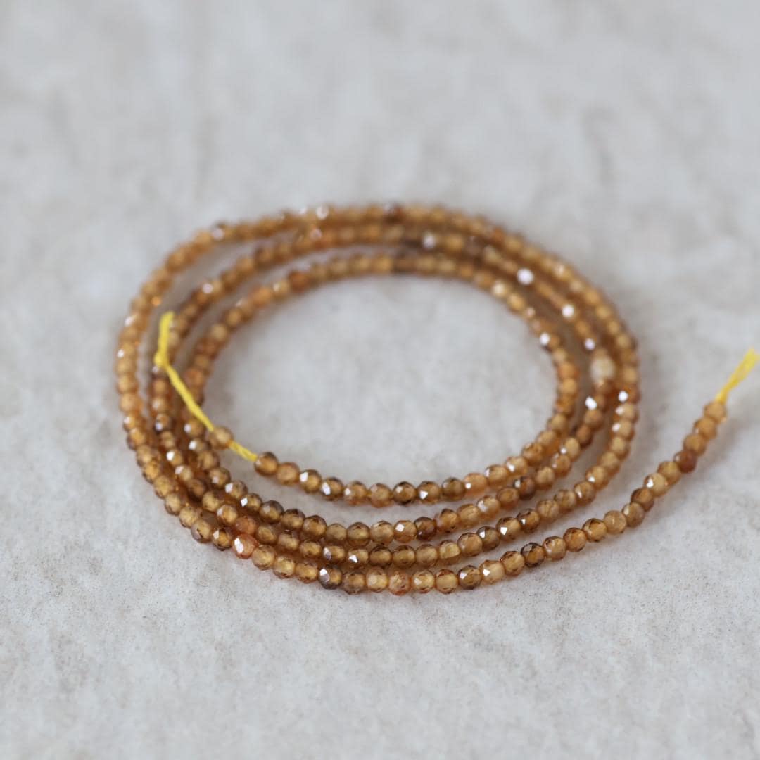 Rare 2mm Topazolite Beads Faceted Yellow Garnet Natural Gemstone for DIY Jewelry Making 15” Strand