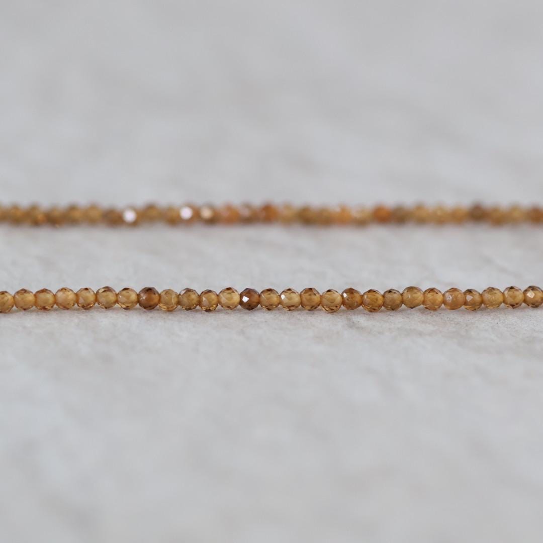 Rare 2mm Topazolite Beads Faceted Yellow Garnet Natural Gemstone for DIY Jewelry Making 15” Strand